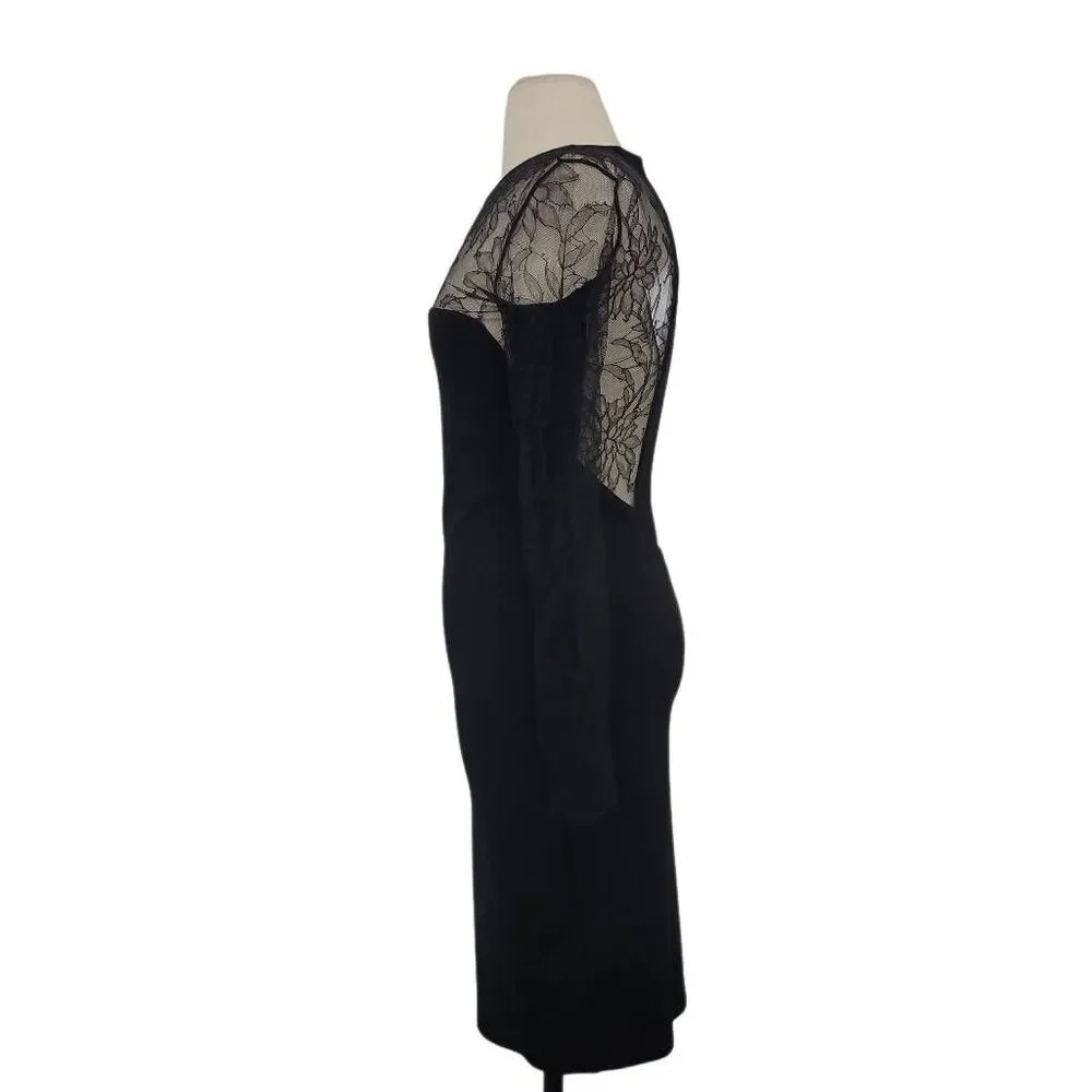 NWT MASON Black Lace‎ Bodycon Dress Sz Small Sheer Sexy LBD Party Cocktail Club